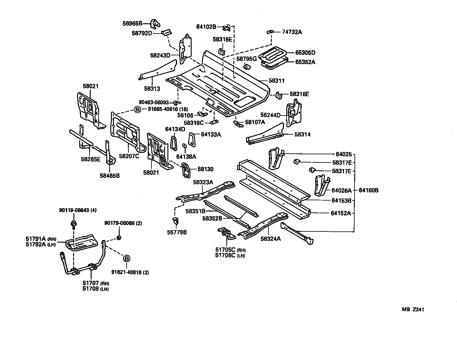 58311-95A41 PAN, REAR FLOOR product image