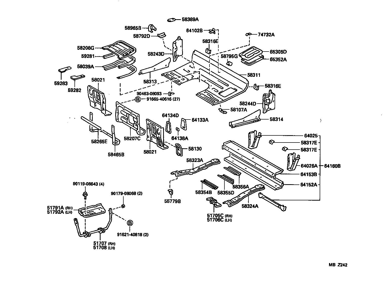 58311-95A41 PAN, REAR FLOOR product image