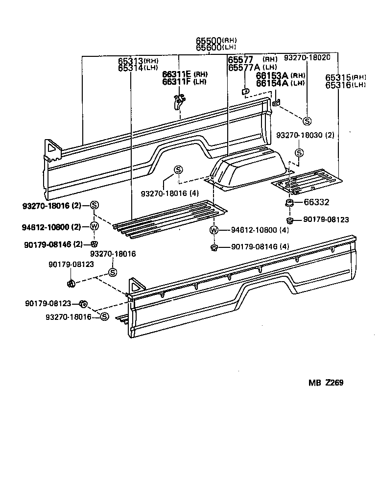 65500-26091 PANEL ASSY, REAR BODY SIDE, RH product image