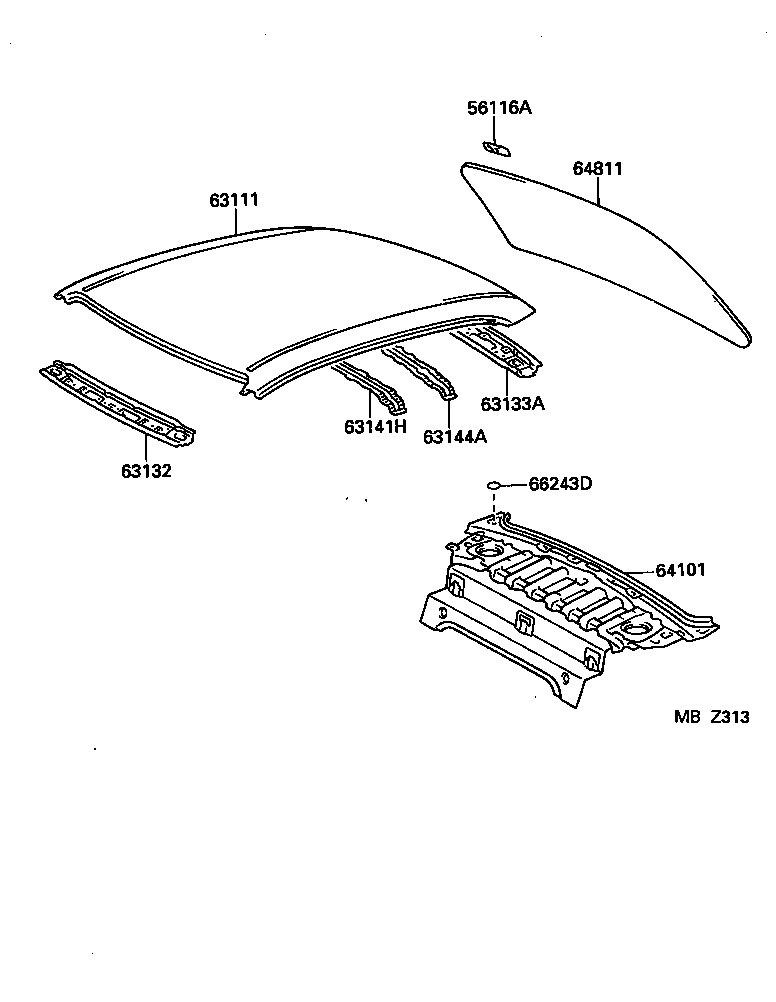 64101-12600 PANEL SUB-ASSY, UPPER BACK product image