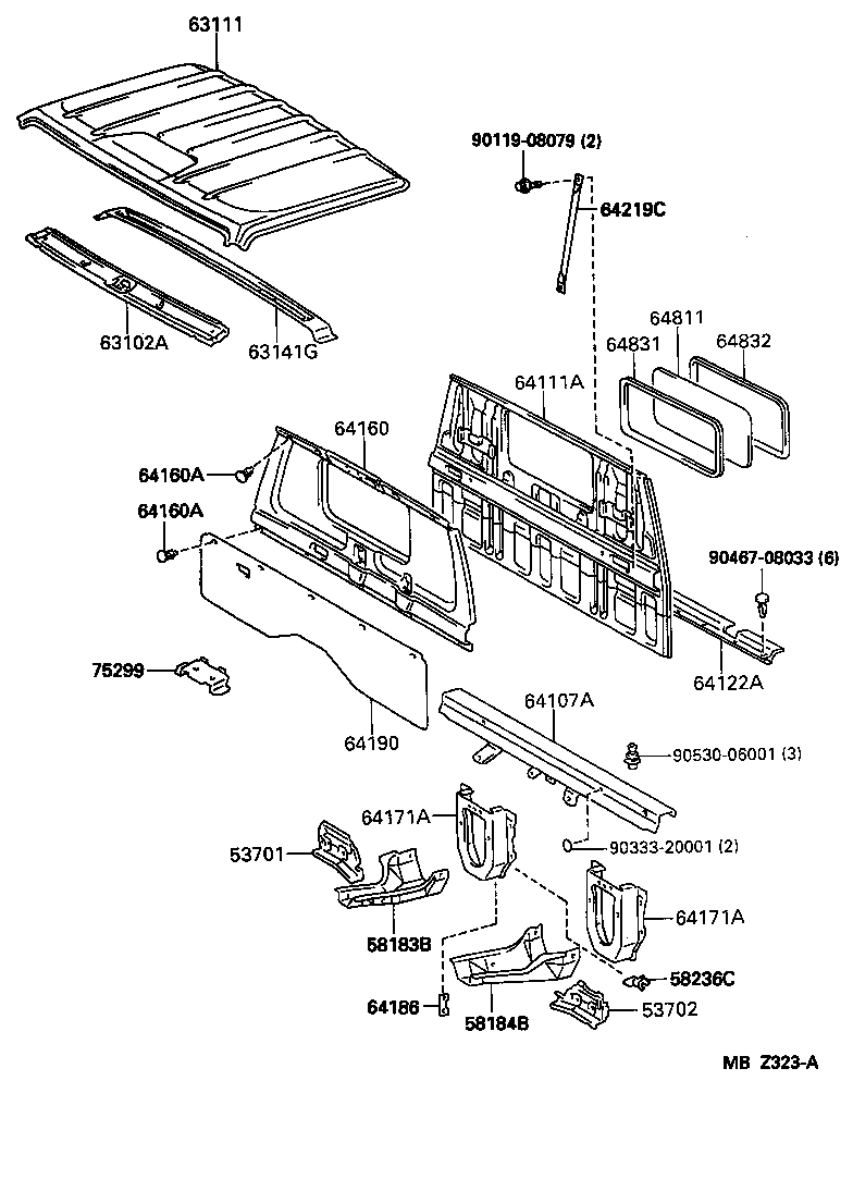 64107-25012 FRAME SUB-ASSY, BACK product image