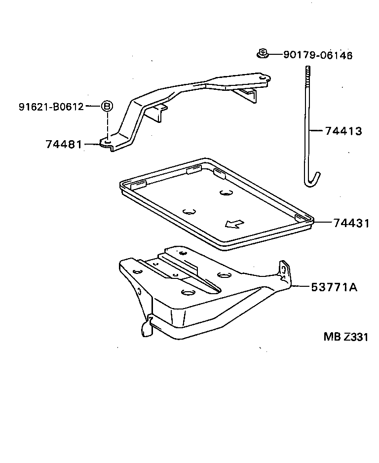 53771-12140 SUPPORT, BATTERY CARRIER product image