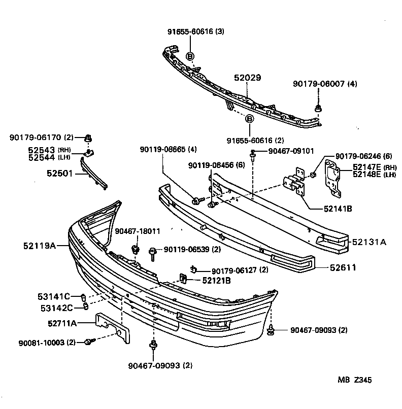52141-41010 STAY, FRONT BUMPER product image