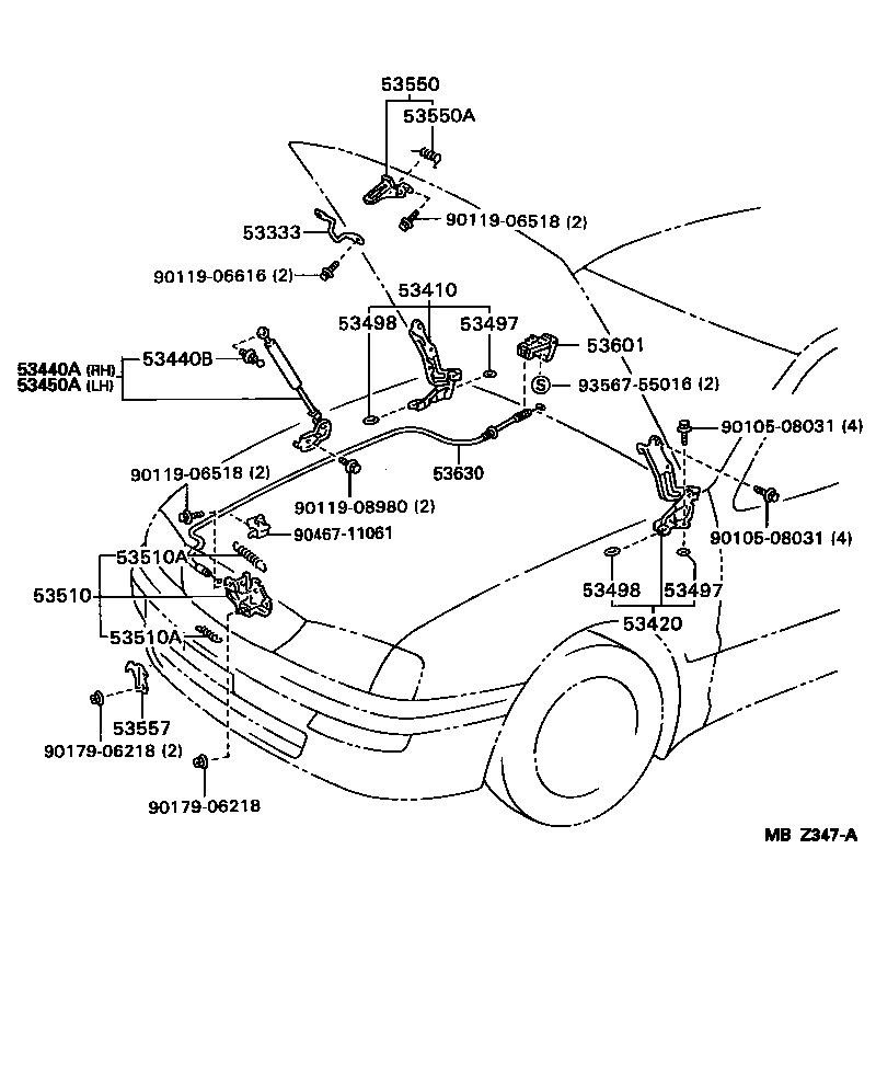 53630-AC020 CABLE ASSY, HOOD LOCK CONTROL product image