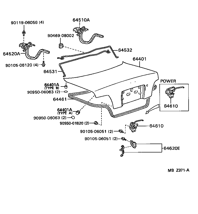 64401-07030 PANEL SUB-ASSY, LUGGAGE COMPARTMENT DOOR product image