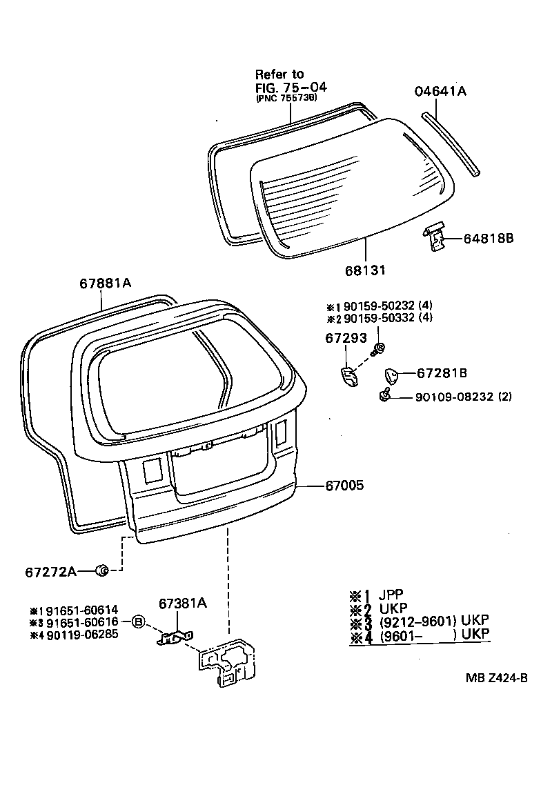 64795-05010 TRIM, BACK WINDOW OPENING product image