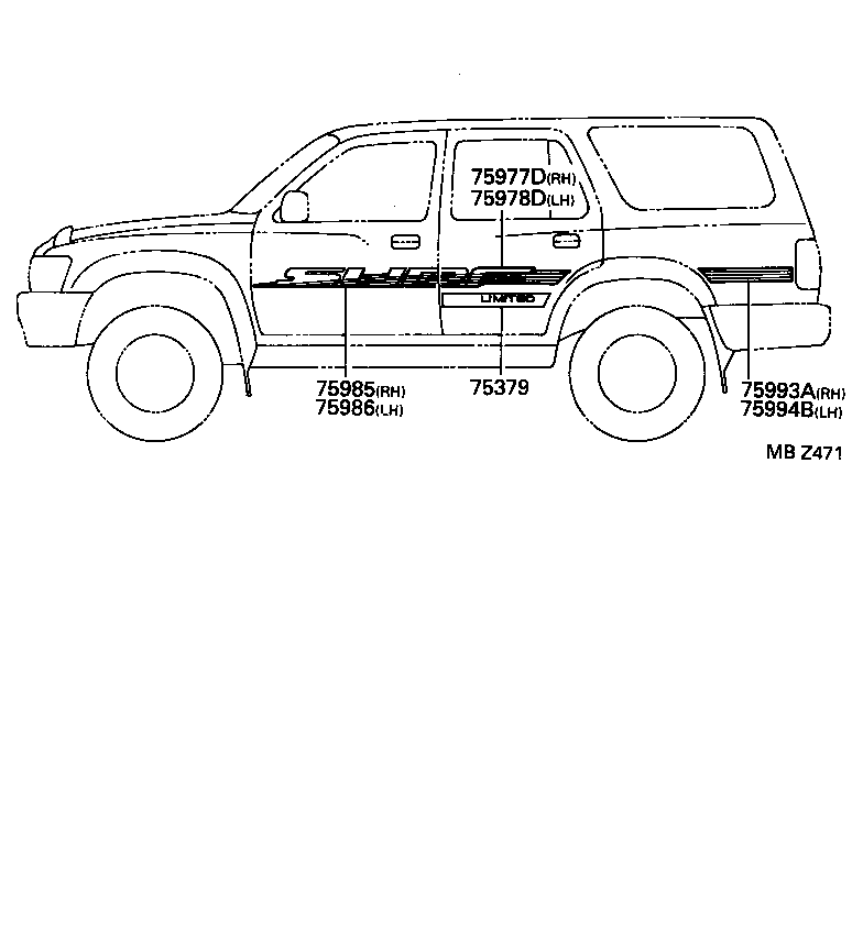 75357-35020 MARK, SIDE PANEL product image