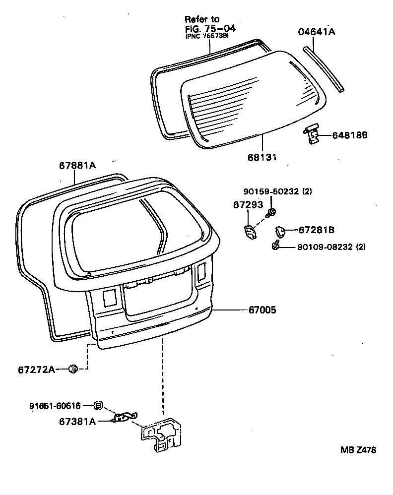 67005-21591 PANEL SUB-ASSY, BACK DOOR product image