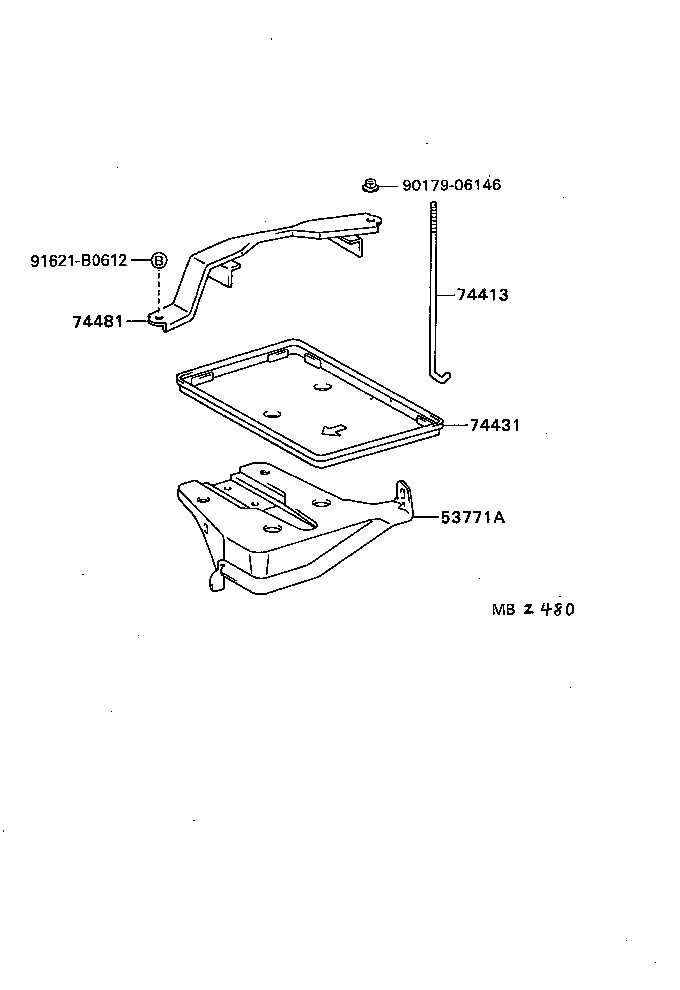 74404-02020 CLAMP, BATTERY HOLD DOWN product image