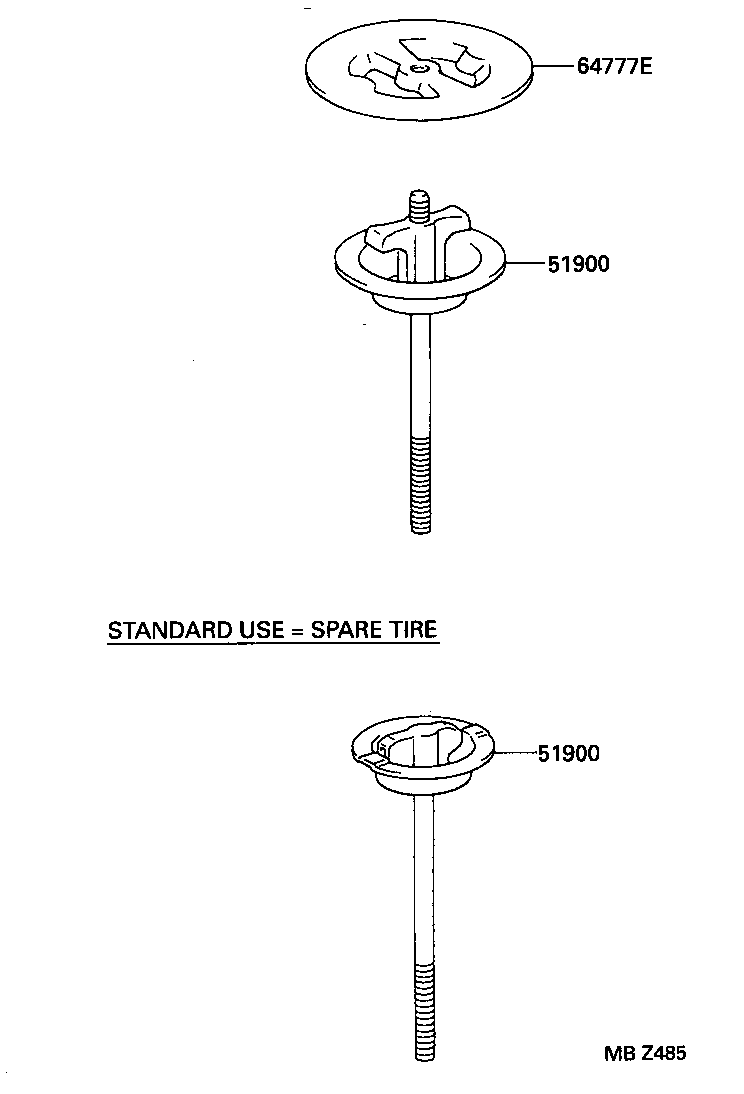 51900-16100 CARRIER ASSY, SPARE WHEEL product image