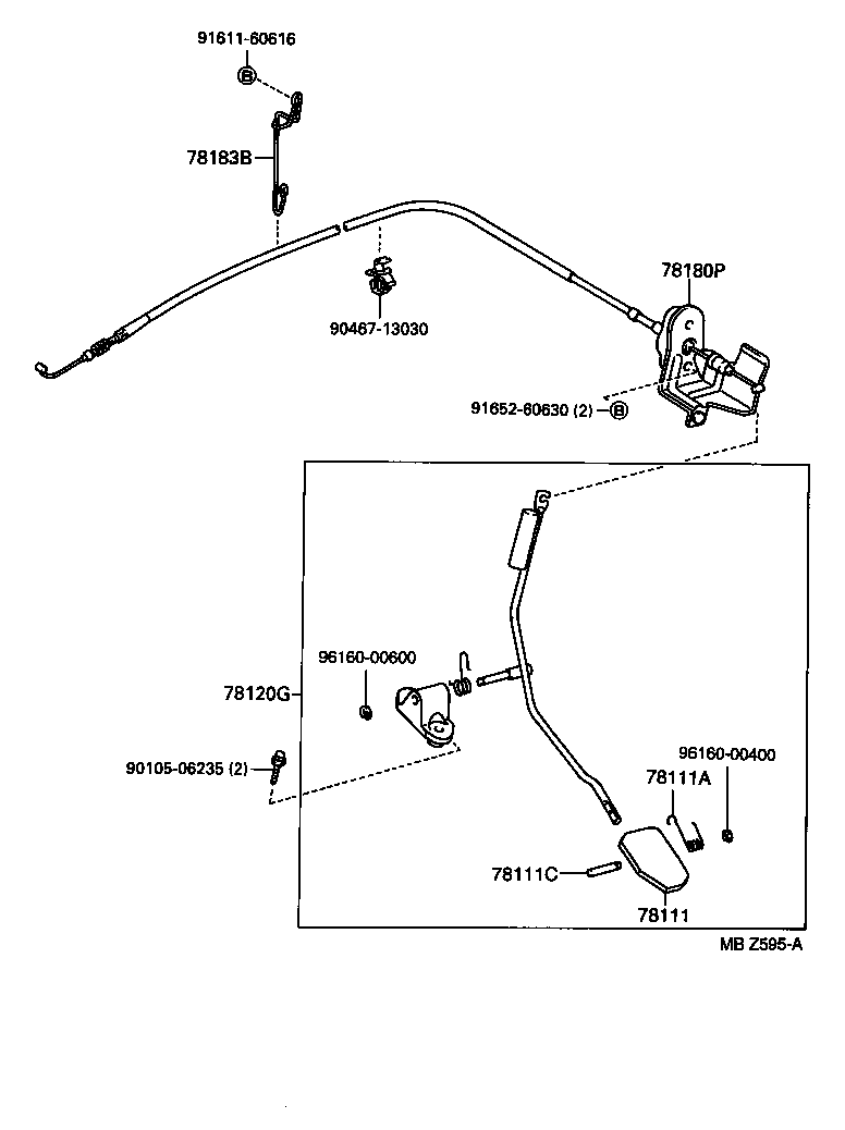 78184-26050 BRACKET, ACCELERATOR CONTROL CABLE product image
