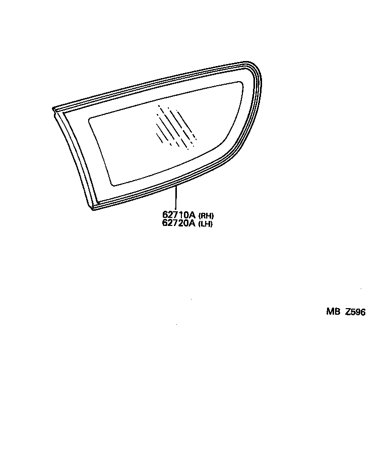 62710-06010 WINDOW ASSY, QUARTER, RH product image