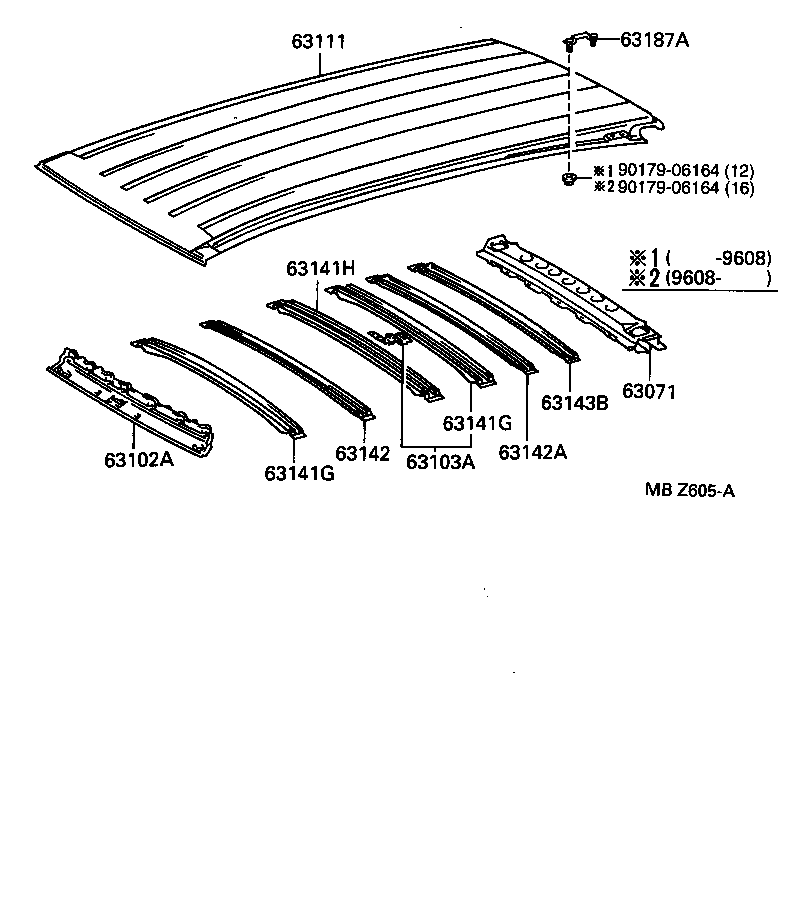 63103-26120 REINFORCEMENT, ROOF PANEL, NO.1 product image