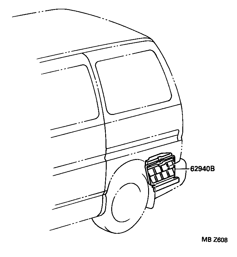 62940-26010 DUCT ASSY, QUARTER VENT, LH product image