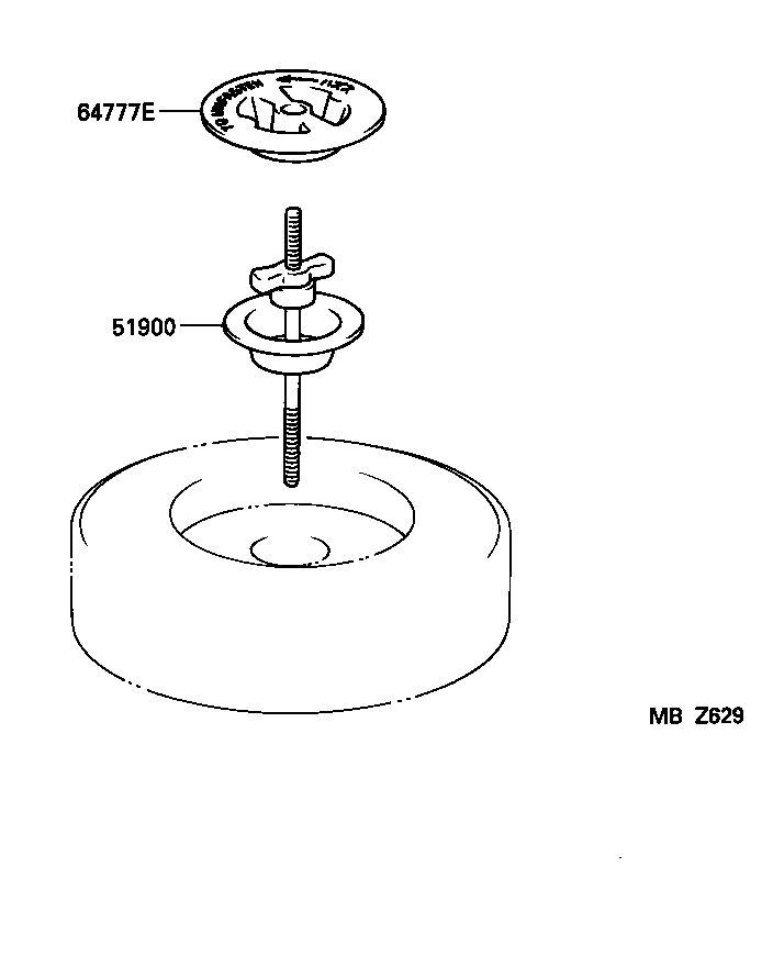 51900-13220 CARRIER ASSY, SPARE WHEEL product image