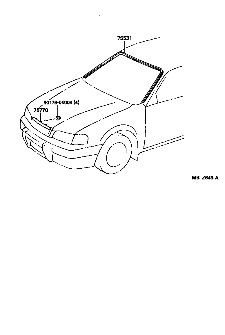 75770-13020-B2 MOULDING ASSY, HOOD, FRONT product image