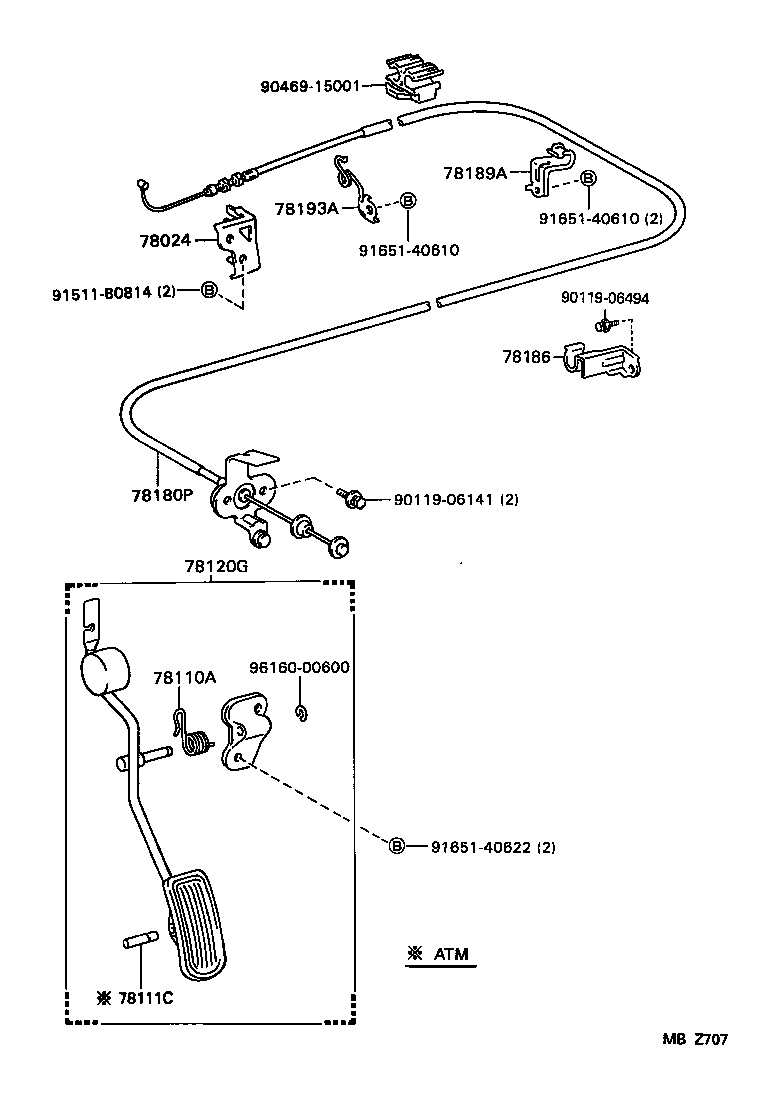 78180-2D280 CABLE ASSY, ACCELERATOR CONTROL product image