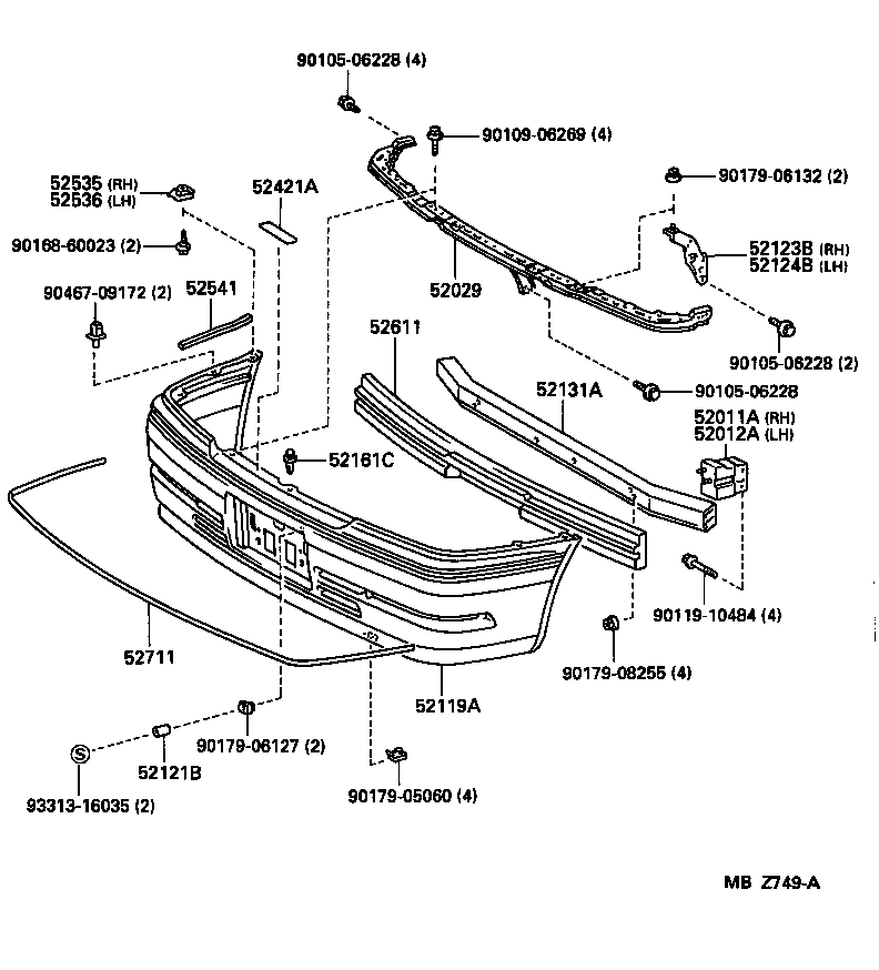 52012-30240 ARM SUB-ASSY, FRONT BUMPER, LH product image