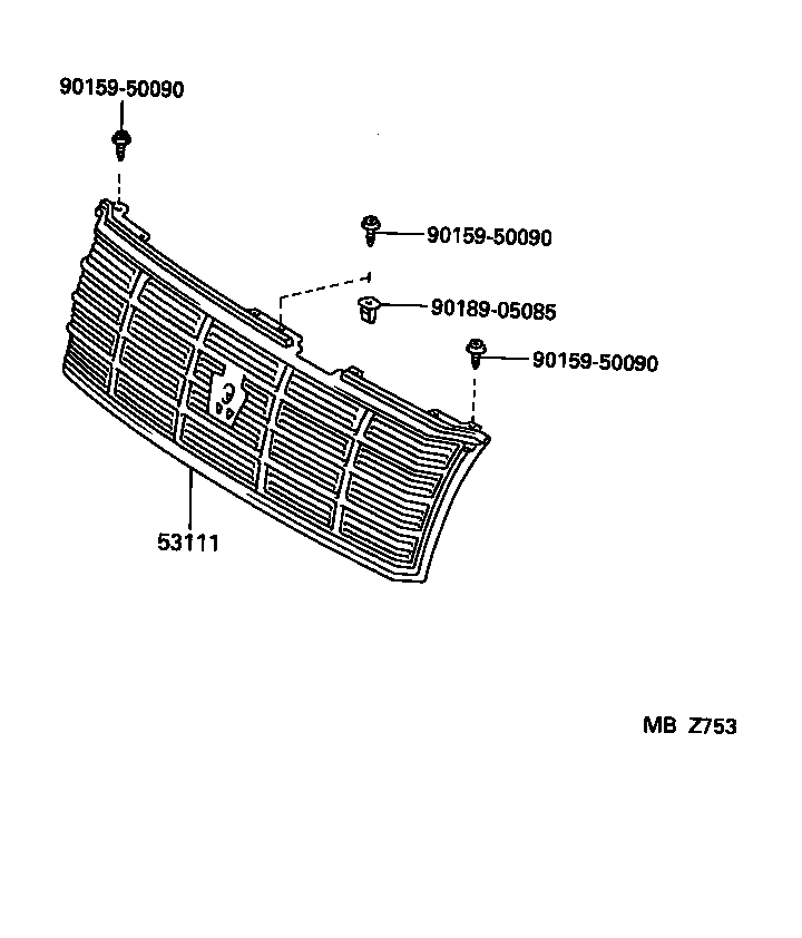 53111-30730 GRILLE, RADIATOR product image