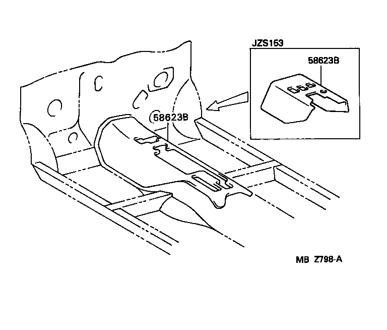 58623-30180 PAD, FRONT FLOOR SILENCER, CENTER product image
