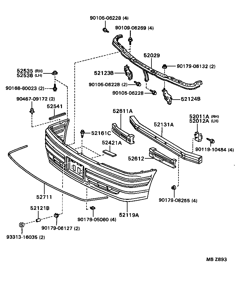 52012-30240 ARM SUB-ASSY, FRONT BUMPER, LH product image