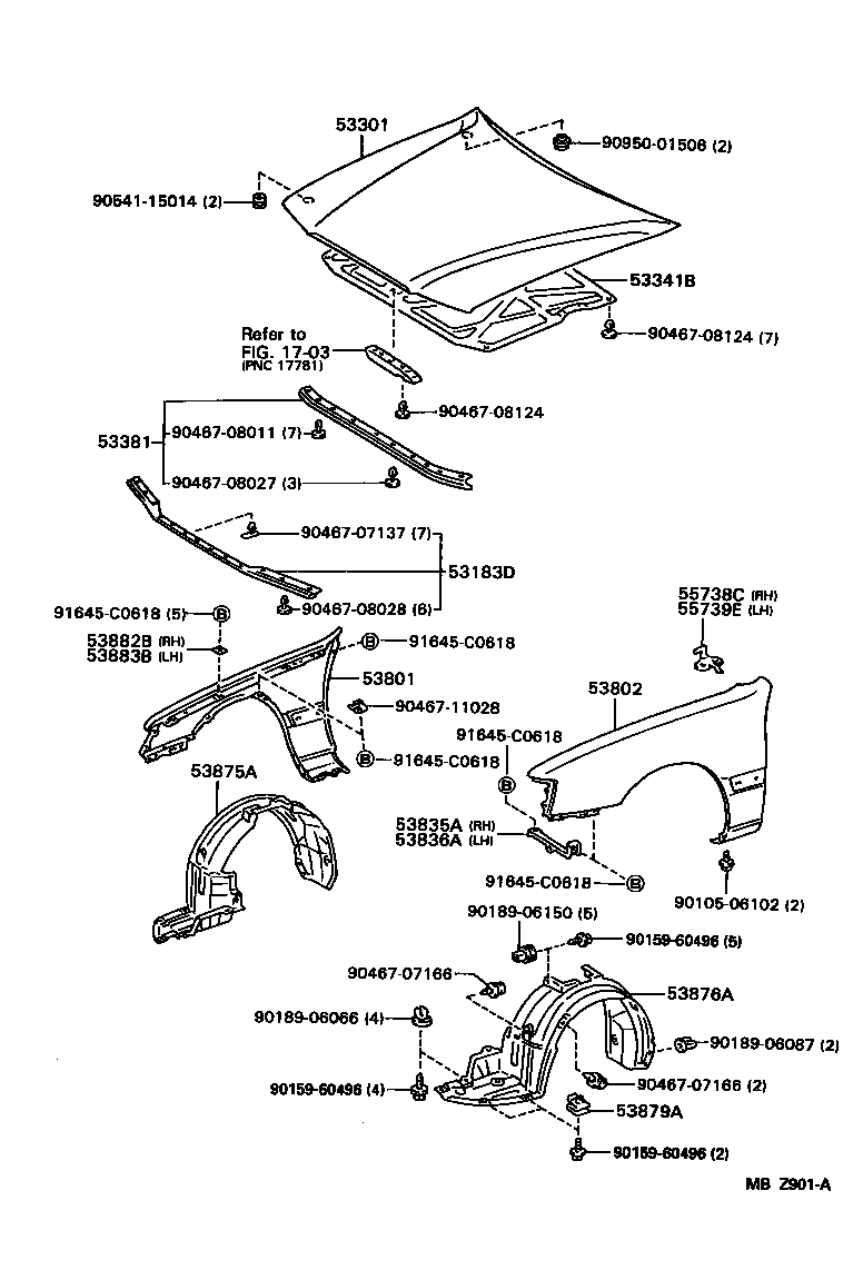 53802-3F070 FENDER SUB-ASSY, FRONT LH product image