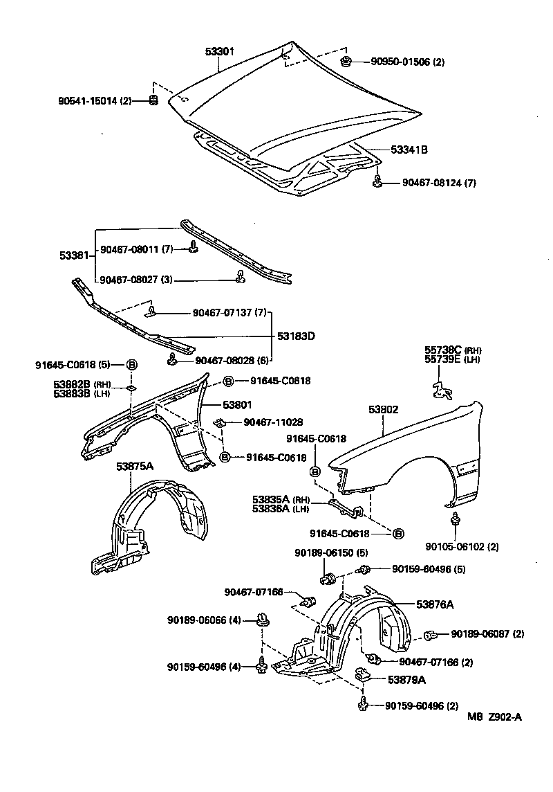 53802-3A840 FENDER SUB-ASSY, FRONT LH product image