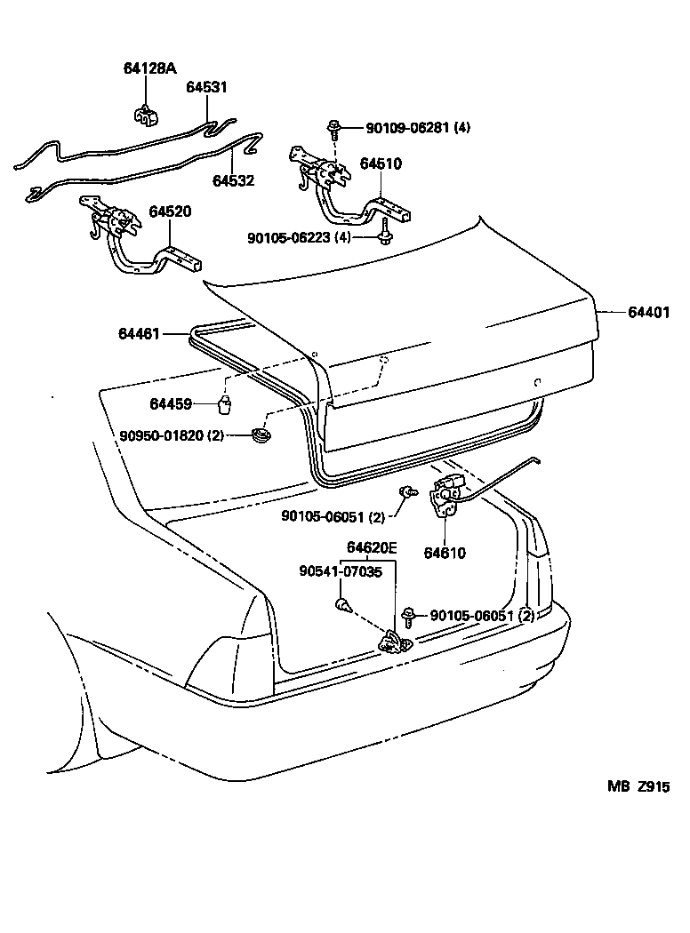 64461-30290 WEATHERSTRIP, LUGGAGE COMPARTMENT DOOR product image