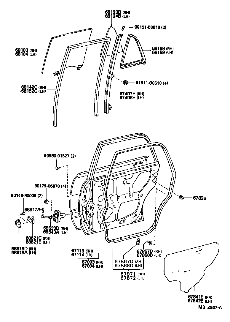 67003-30530 PANEL SUB-ASSY, REAR DOOR, RH product image