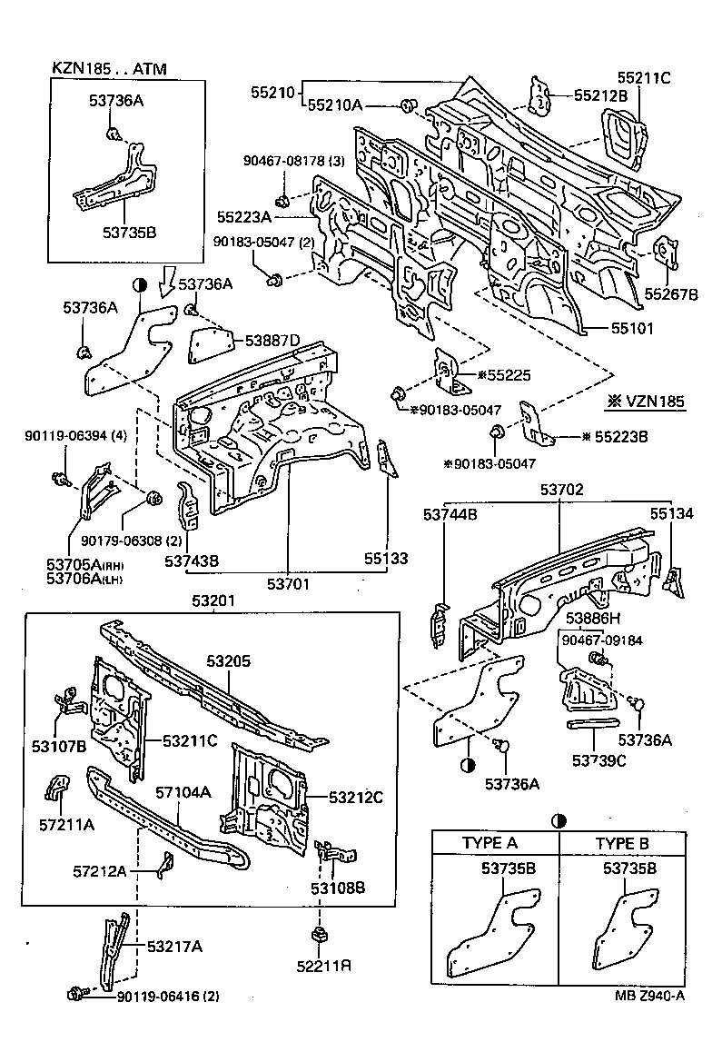 53701-35510 APRON SUB-ASSY, FRONT FENDER, RH product image
