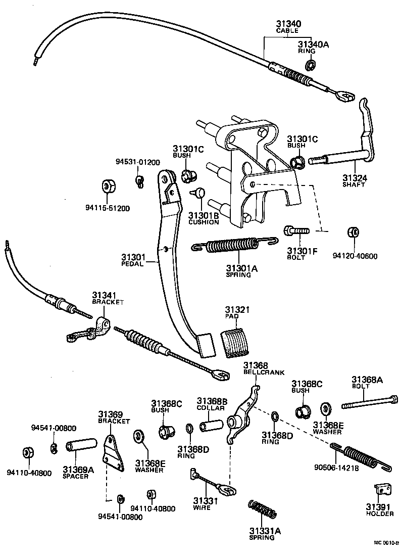 31341-10020 BRACKET, CLUTCH CABLE product image