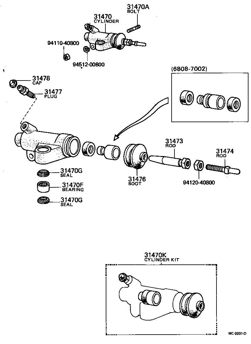 04313-22011 CYLINDER KIT, CLUTCH RELEASE product image