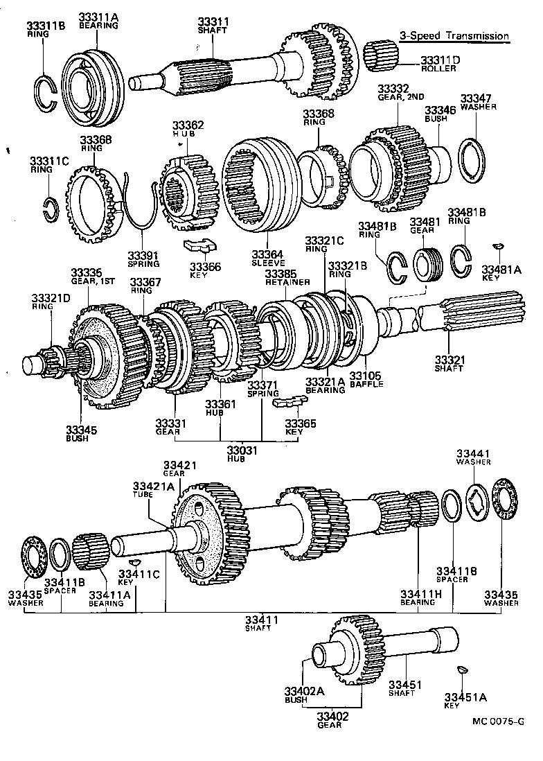 33333-30012 GEAR, 3RD product image