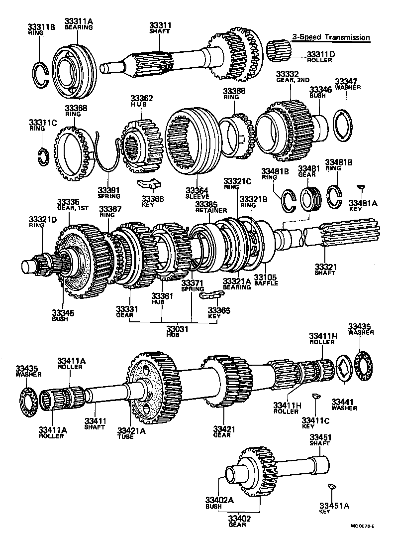 33333-30012 GEAR, 3RD product image