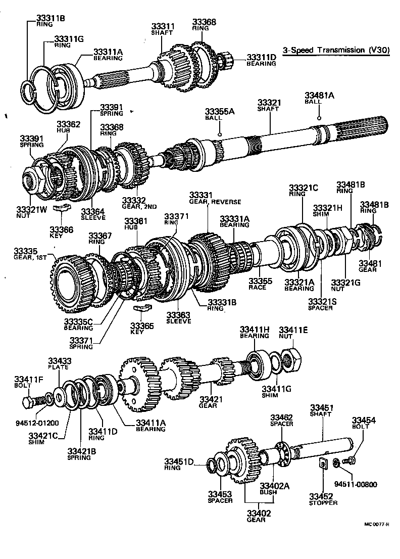 33333-30012 GEAR, 3RD product image