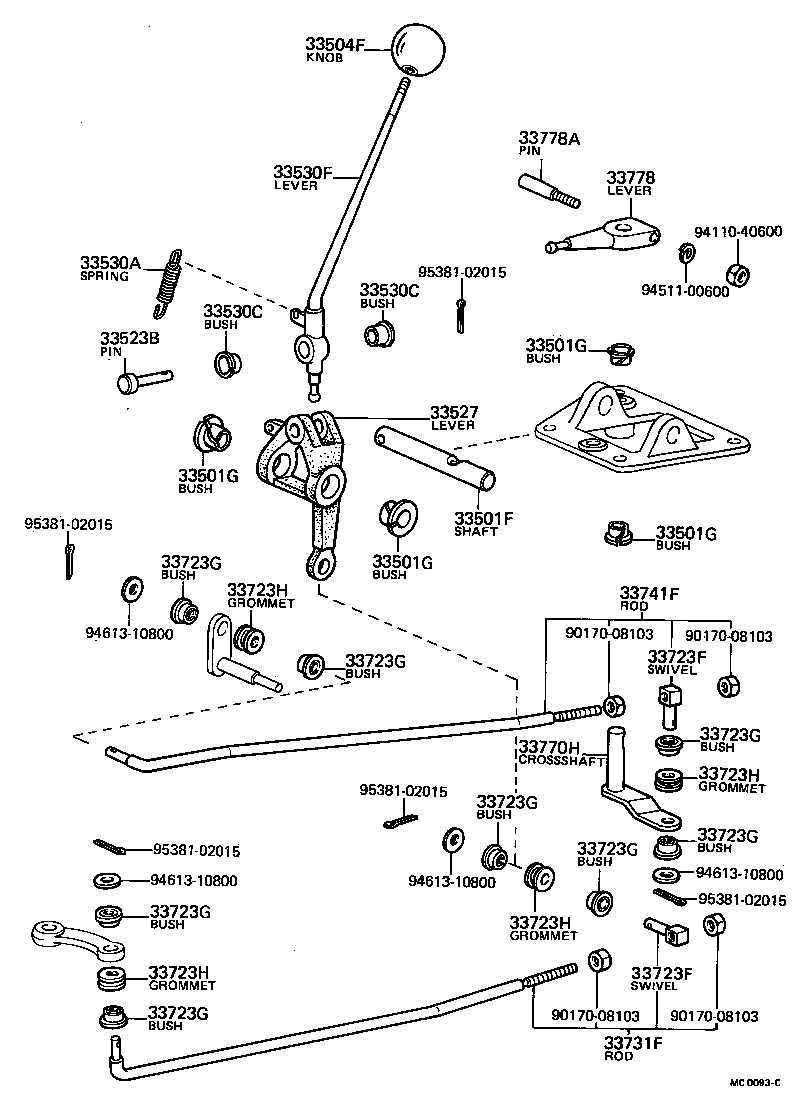 33502-12010 PLATE SUB-ASSY, SHIFT LEVER product image