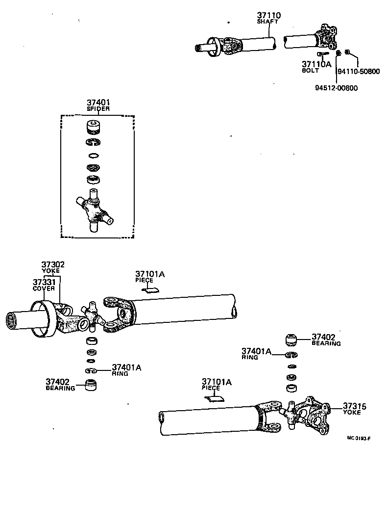 37100-20060 SHAFT ASSY, PROPELLER W/CENTER BEARING product image