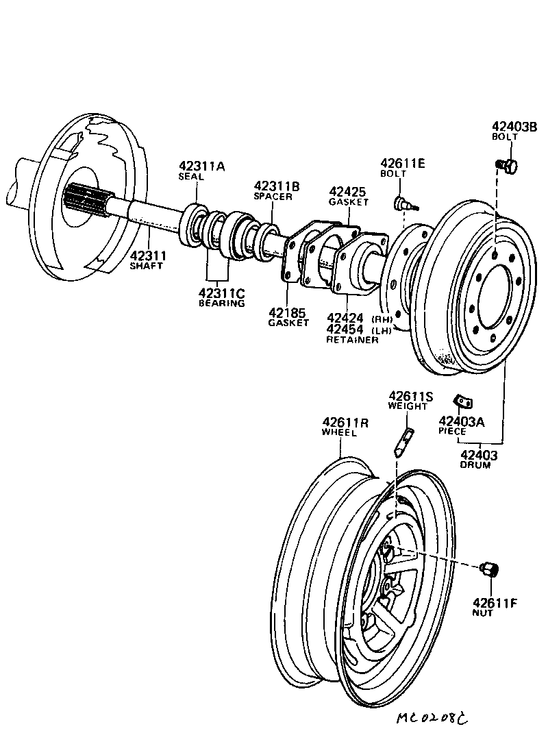 Toyota 42311-22052 SHAFT, REAR AXLE