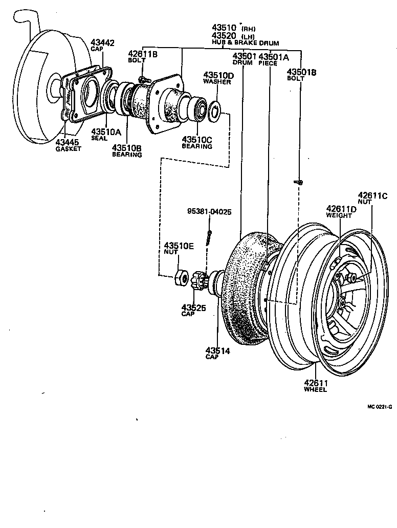 43502-20010 HUB, FRONT AXLE product image
