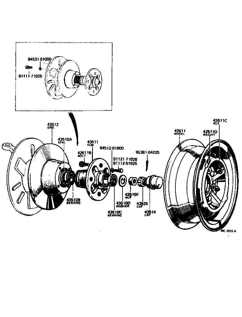 Toyota 43502-20010 HUB, FRONT AXLE