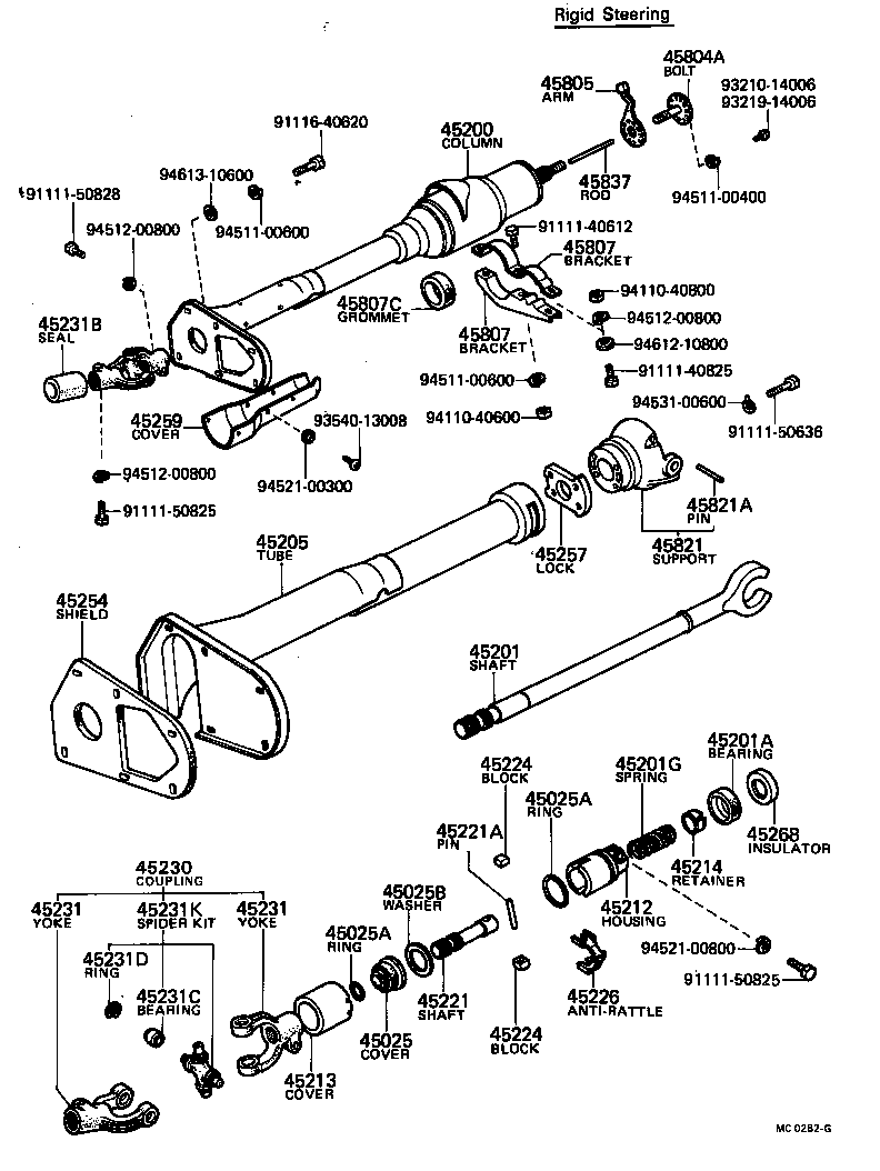45204-40061 TUBE SUB-ASSY, STEERING COLUMN product image