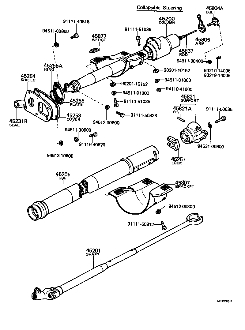 45204-40061 TUBE SUB-ASSY, STEERING COLUMN product image