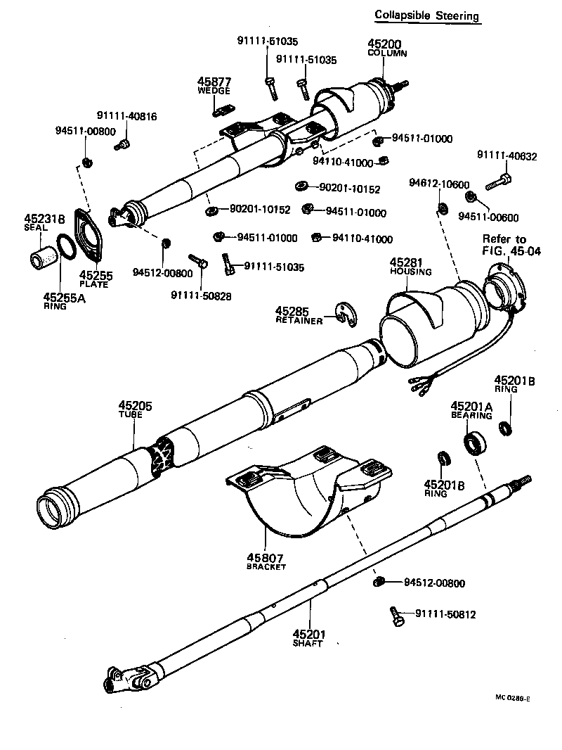 45204-40061 TUBE SUB-ASSY, STEERING COLUMN product image
