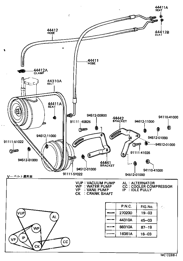 44441-40022 BRACKET, PUMP, FRONT product image