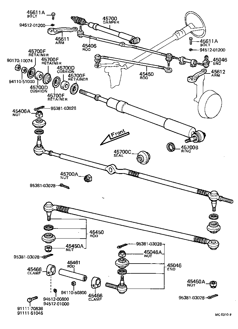 90140-40800 NUT(FOR STEERING DAMPER) product image