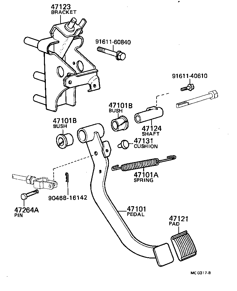 31305-10030 BRACKET, BRAKE PEDAL product image