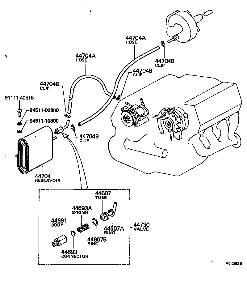 44693-40010 CONNECTOR, BOOSTER VALVE product image