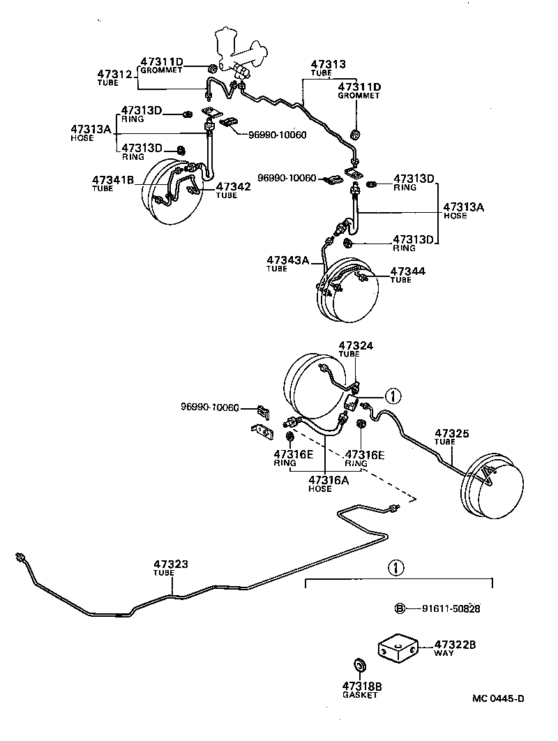 47311-10030 TUBE, FRONT BRAKE, NO.1 product image