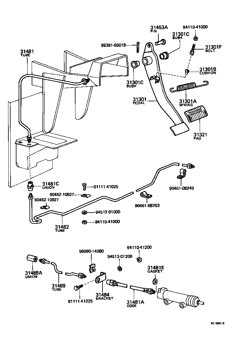 31461-96518 UNION(FOR CLUTCH MASTER CYLINDER TO FLEXIBLE HOSE TUBE) product image