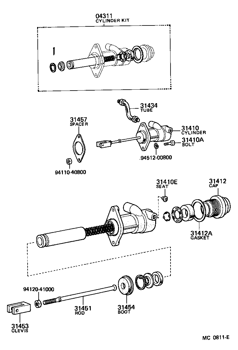 31451-35010 ROD, CLUTCH MASTER CYLINDER PUSH product image